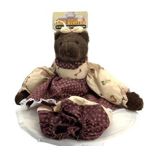 Vintage Liberty Star Teddy Bear Plush Shopping Bag Holder Stuffer NOS 22"